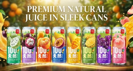 Premium Natural Juice in Sleek Cans: Capitalizing on the Global Beverage Distribution Shift