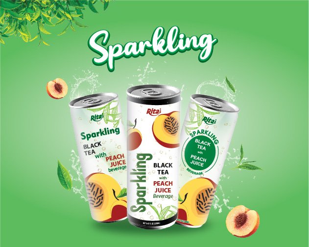 poster sparkling black tea drink
