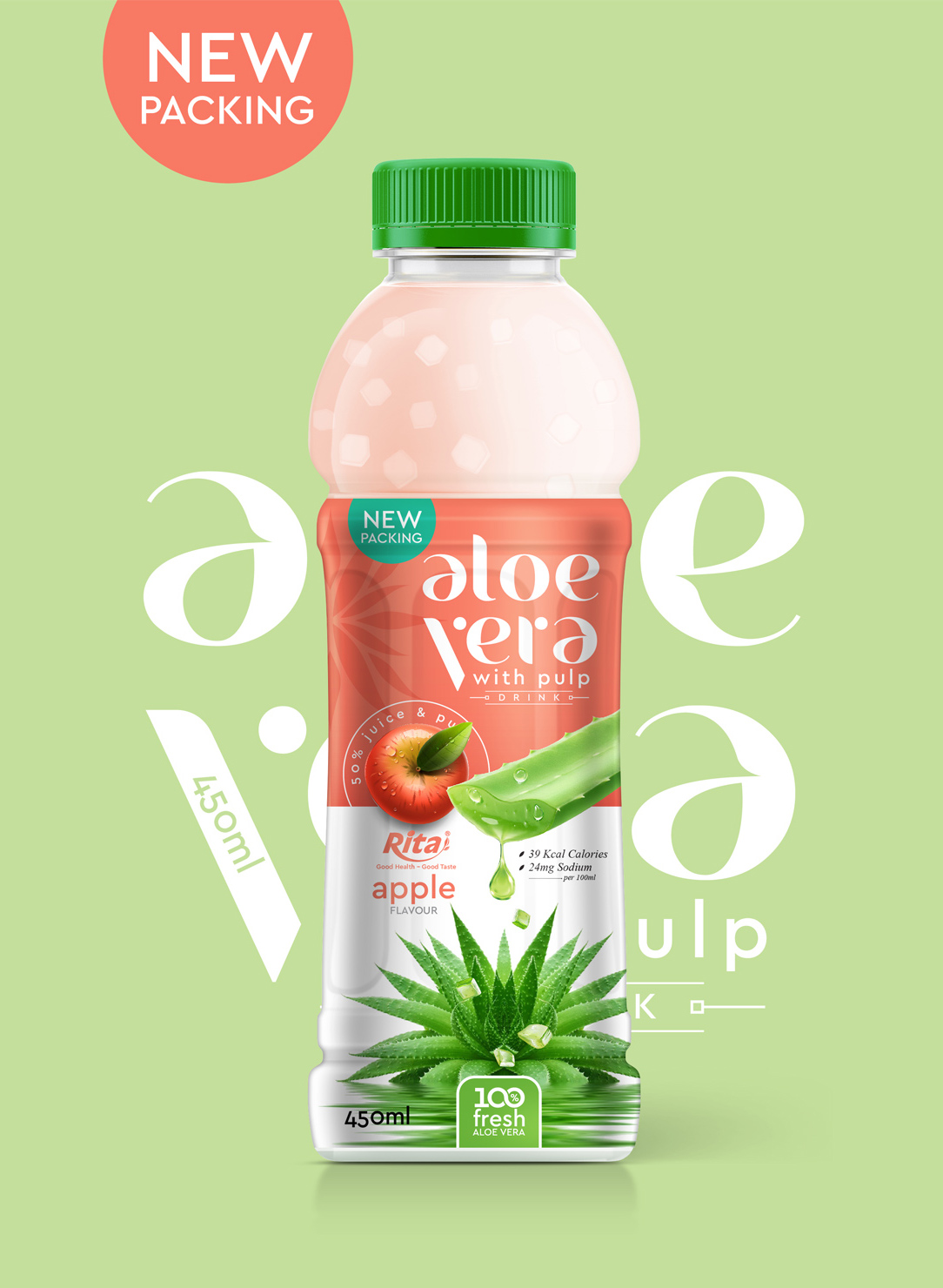 Poster aloe vera with Pulp 450ml Pet