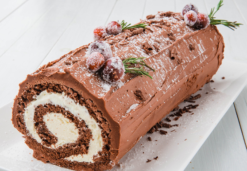 Yule log is believed to bring good luck and peace to the family