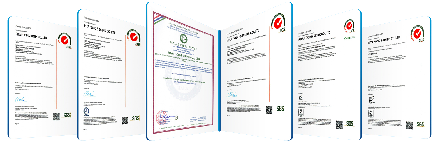 RITA beverage certificate