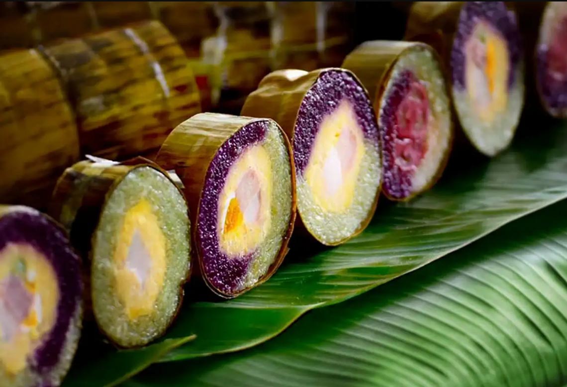 Banh tet is an important component of the celebrations