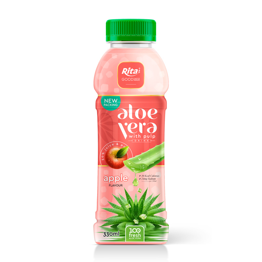 Rita Aloe Vera Drink With Pulp Apple Flavor 330ml Pet Bottle Pet bottle 330ml Aloe vera drink 01