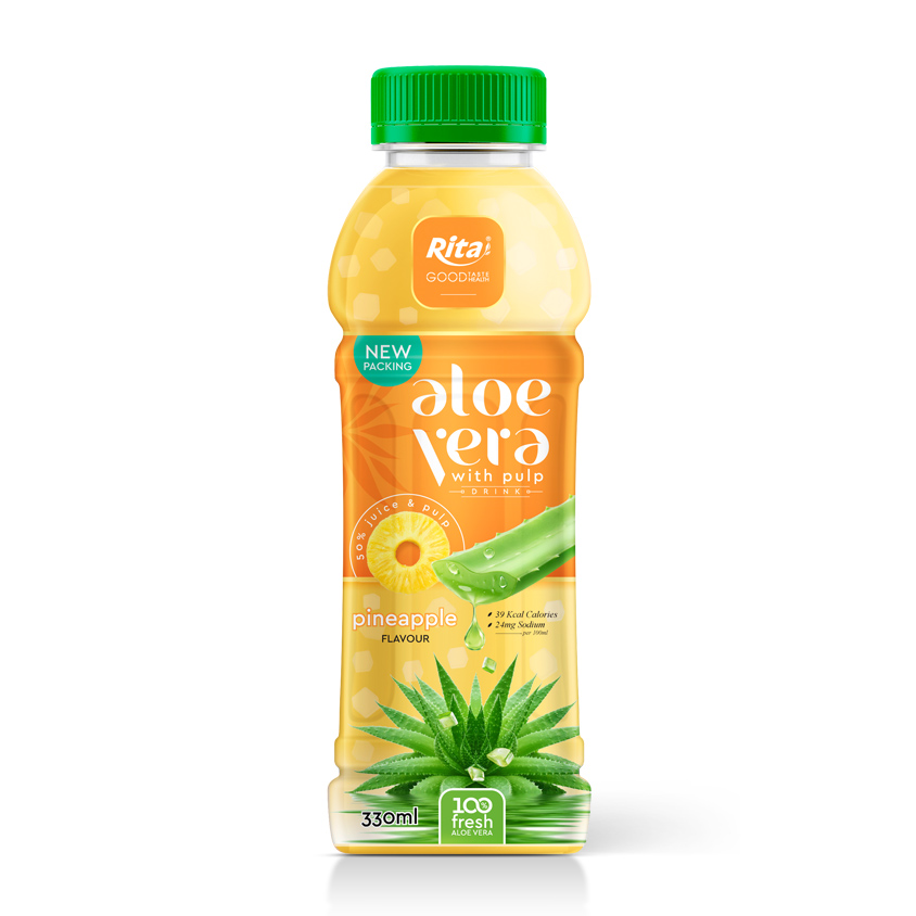 Rita Aloe Vera With Pulp Pineapple Flavor 330ml Pet Bottle Pet bottle 330ml Aloe vera drink 05