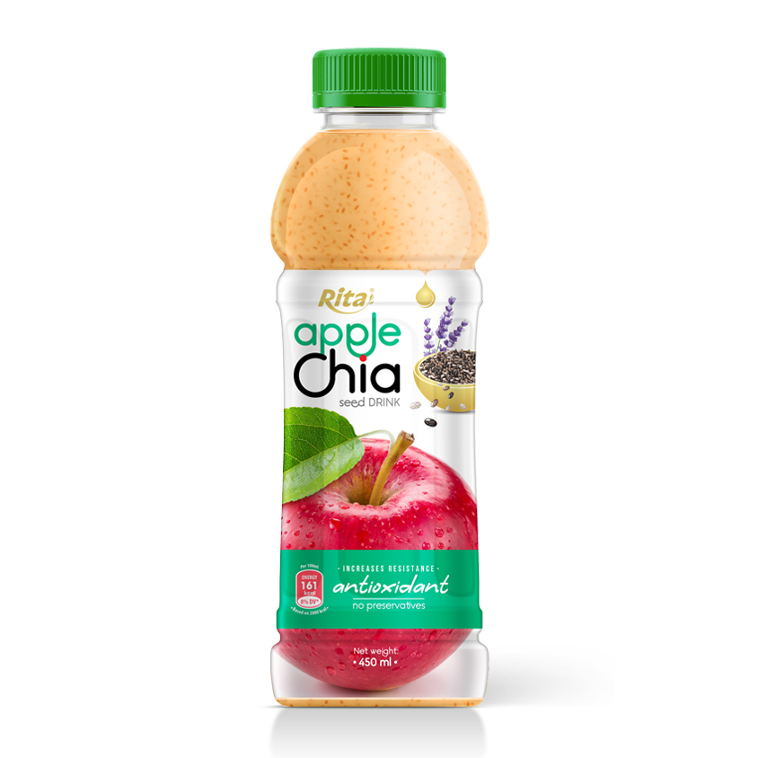 Chia Seed Drink With Apple Flavor 450ml Pet Bottle Apple Chia 450ml Pet