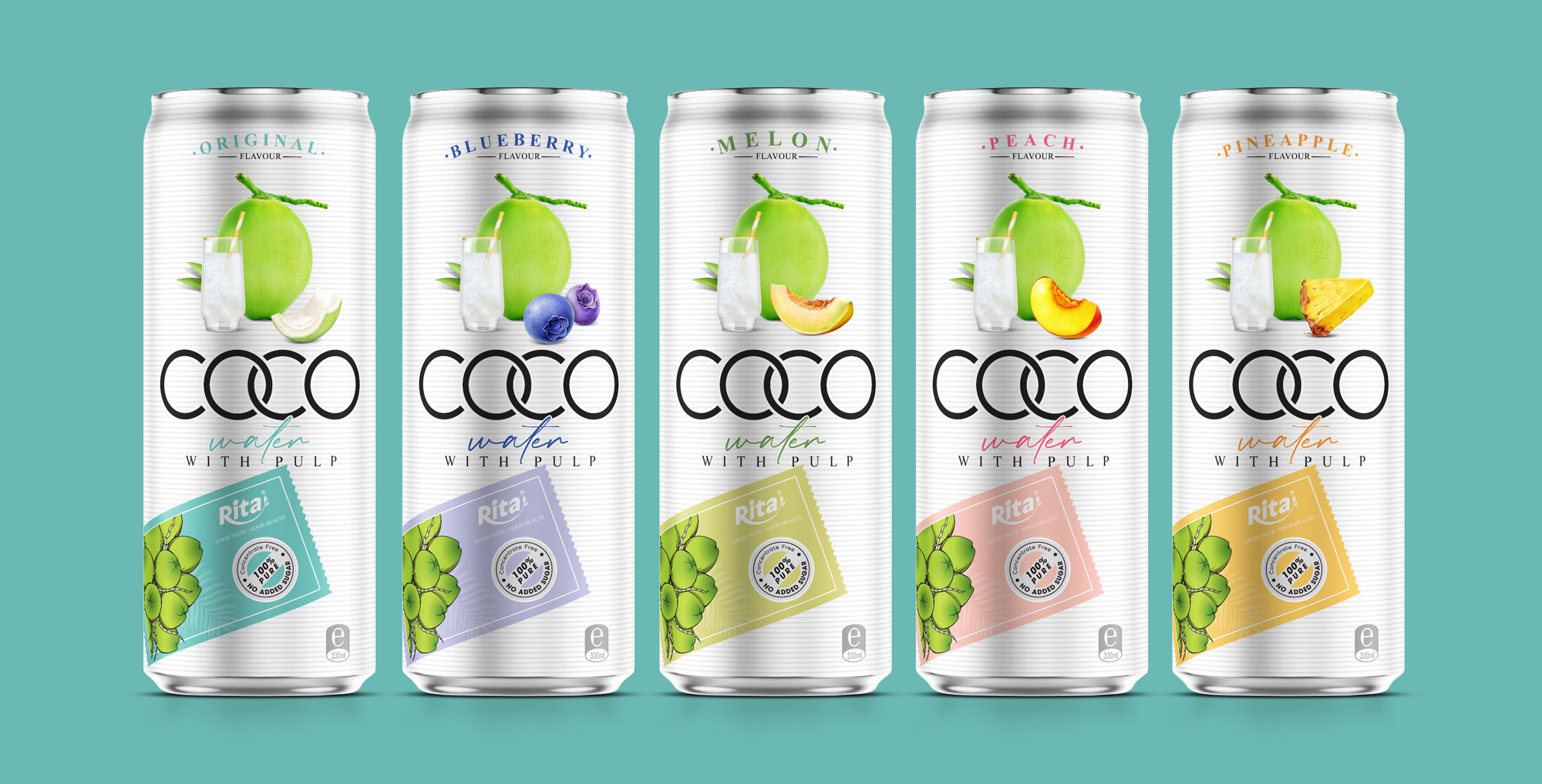 Rita Coconut Water With Fruit Flavor 330ml Can Rita Coconut Water With Fruit Flavor 330ml Can