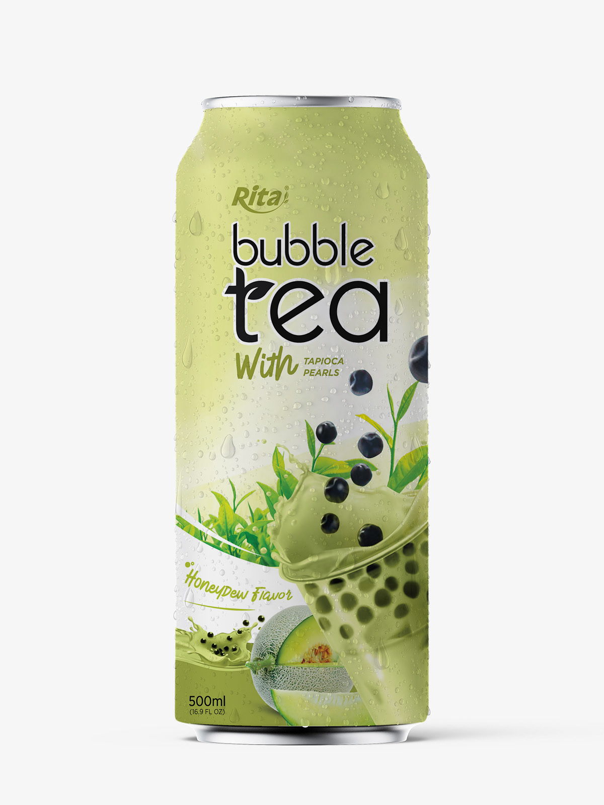 Bubble Tea Honeydew Flavor 500ml Can RITA Bubble Tea Honeydew flavor 500ml