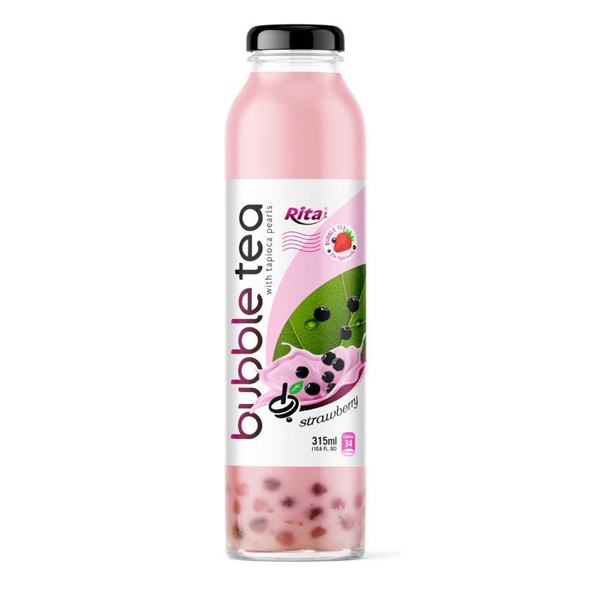 Glass bottle 315ml Bubble Tea Strawberry Flavor Glass bottle 315ml Bubble Tea 3