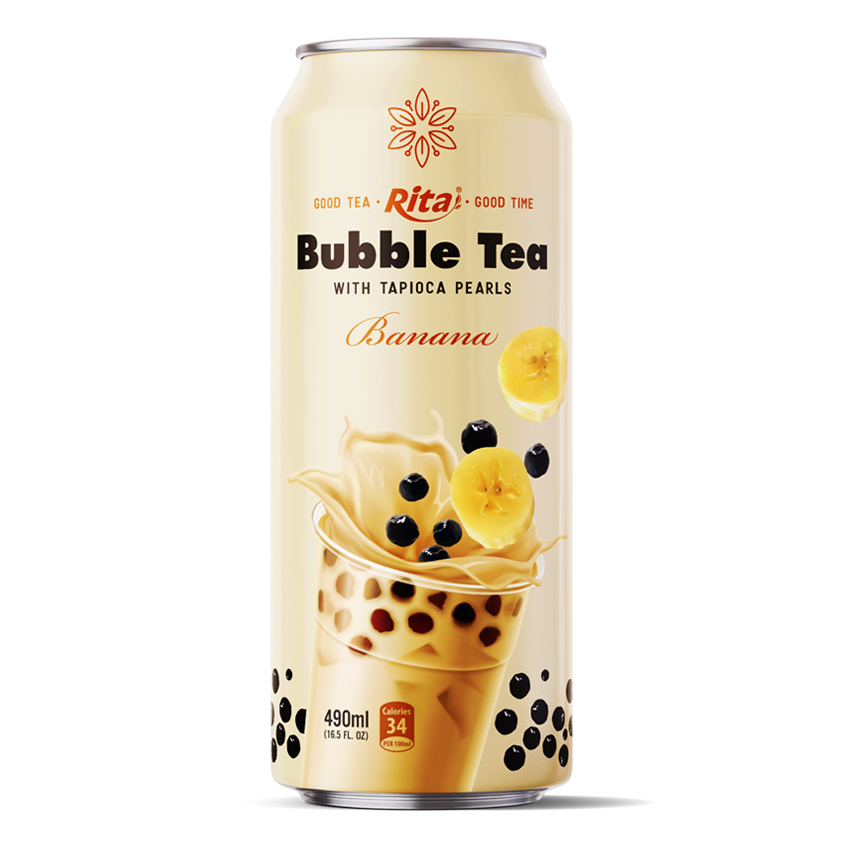 Bubble Tea 490ml Can Banana Flavor Bubble Tea 490ml can Banana