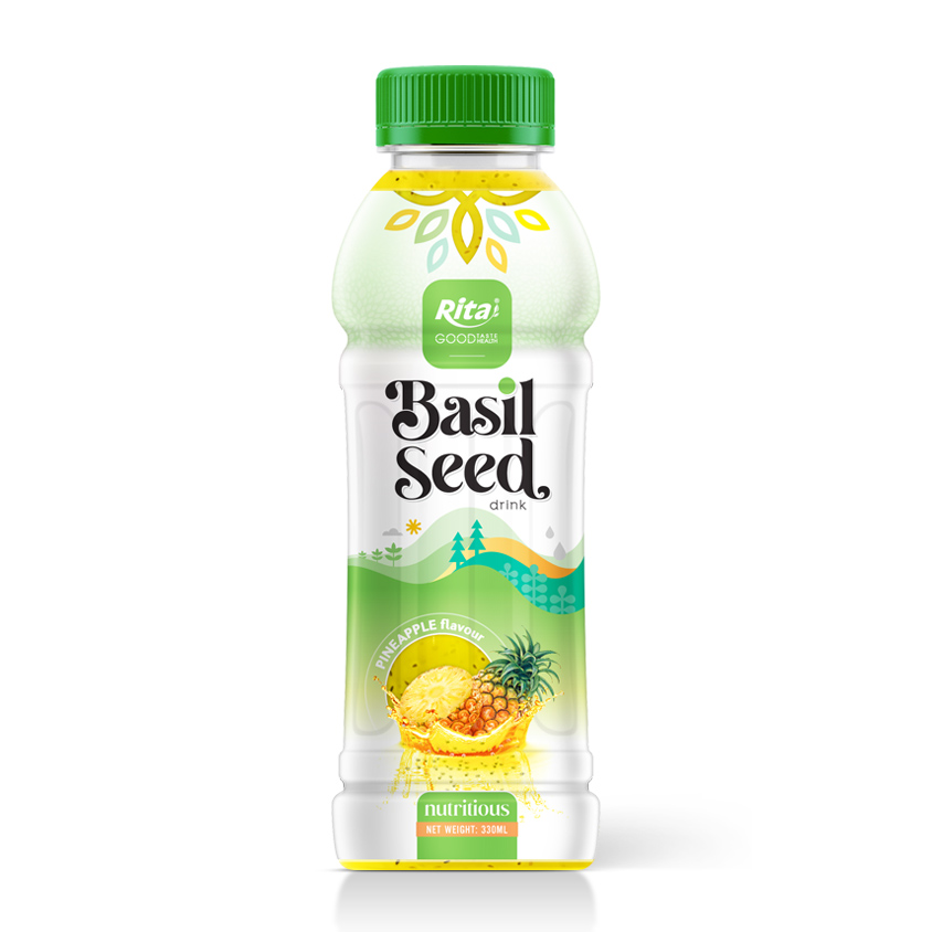 Basil Seed Drink 330ml Pet Bottle Pineapple Juice Basil seed 330ml Pet Bottle Pineapple Juice