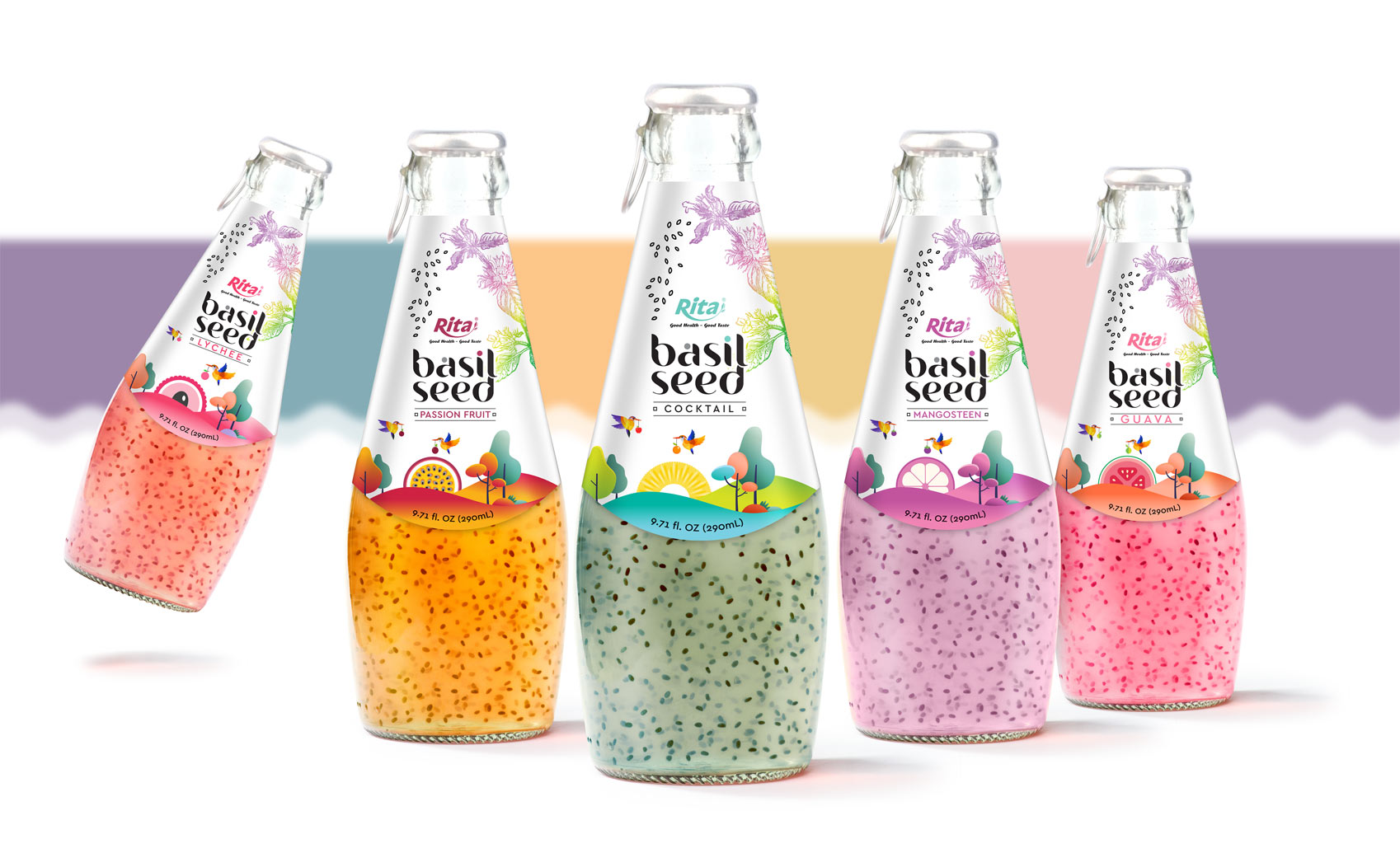 Poster Basil seed 290ml glass bottle 