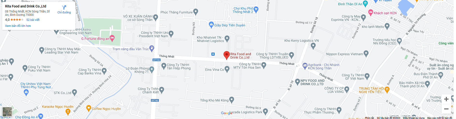 RITA Beverage maps google