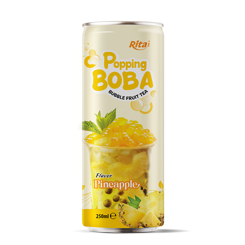 popping Boba bubble pineapple TEA drink 250ML cans