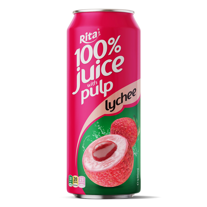 Rita Brannd 100% Natural Lychee Juice with Pulp 500ml Cans 100 Lychee Juice with Pulp 500ml Cans