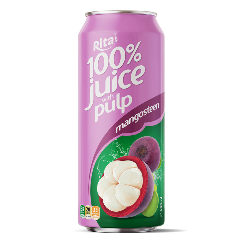 Rita Brand 100% Pure Mangosteen Juice Drink 500ml Can 100 Mangosteen Juice with Pulp 500ml Cans
