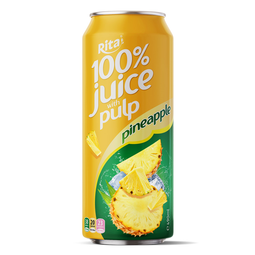 Rita Brand 100% Pure Pineapple Juice With Pulp 500ml Can 100 Pineapple Juice with Pulp 500ml Cans