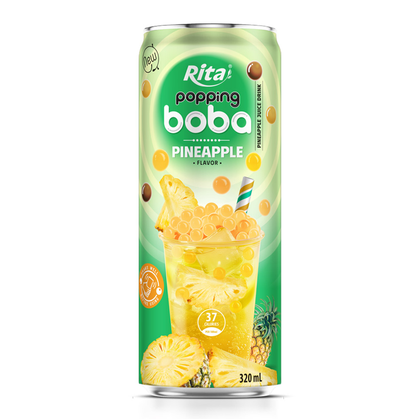 best popping boba with pineapple flavor canned drink