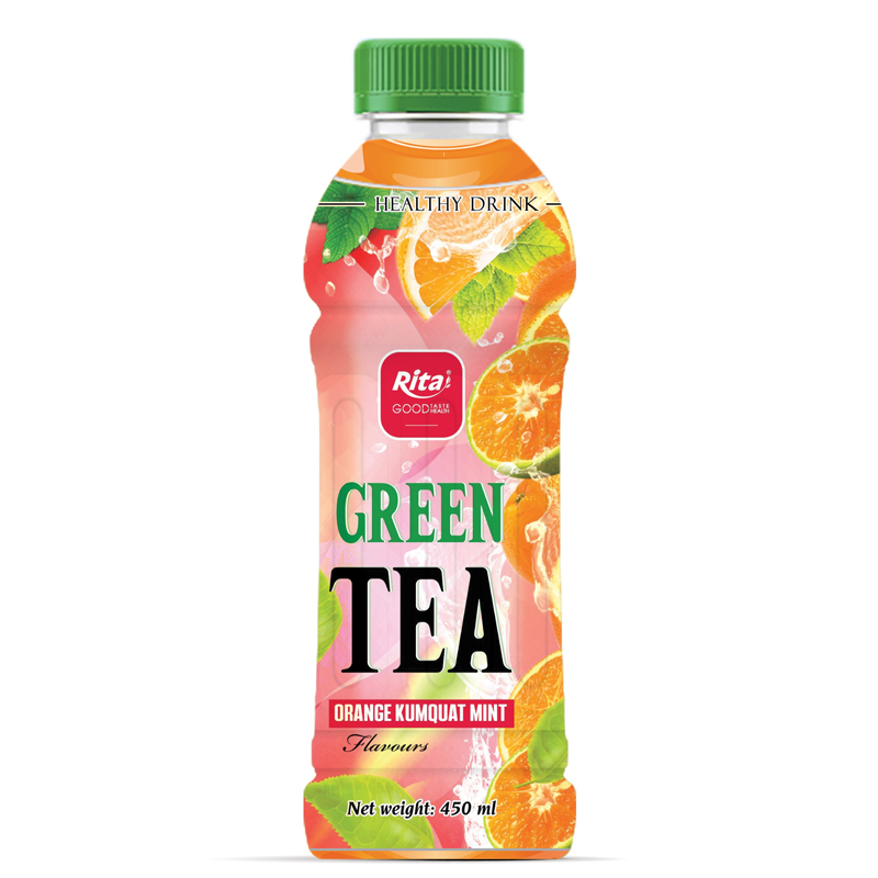 Rita 450ml bottle best green tea drink mix orange kumquat mint flavours 450ml bottle best green tea drink mix orange kumquat mint flavours