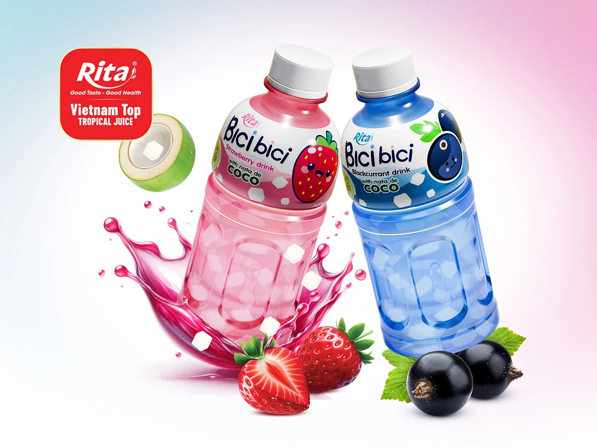 Bici bici Fruit juice with nata de coco 320ml PET bottle