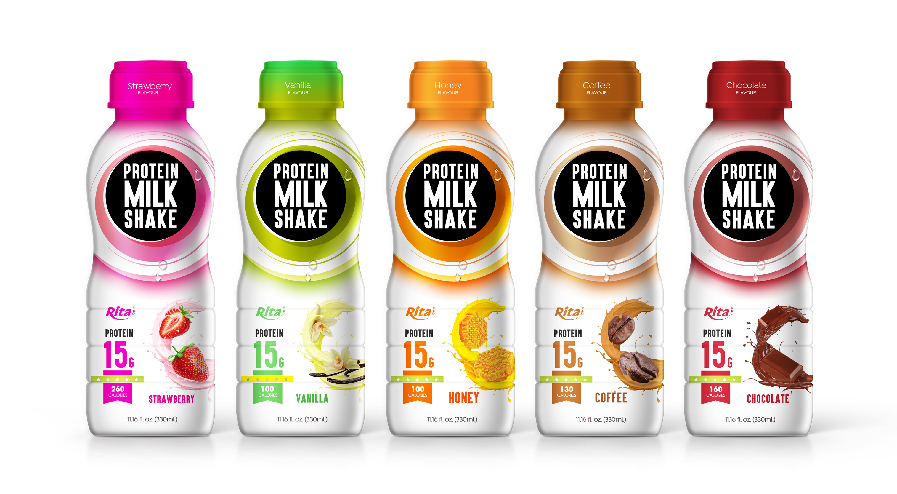 Design Protein Milk Shake 330ml PP Bottle 02