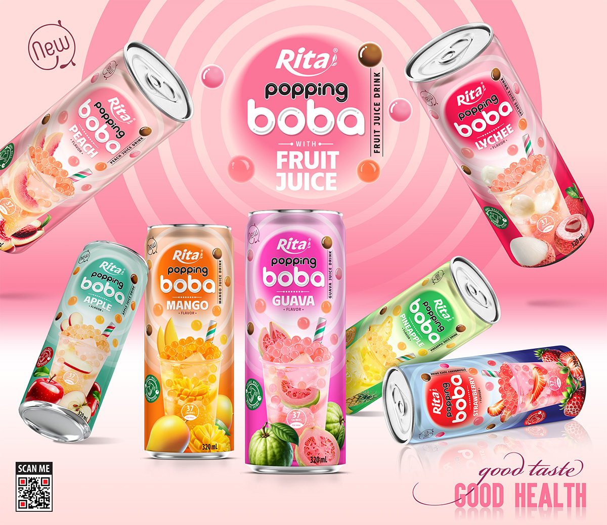 Poster Best RITA Brand Popping Bobo with fruit juice 320ml web