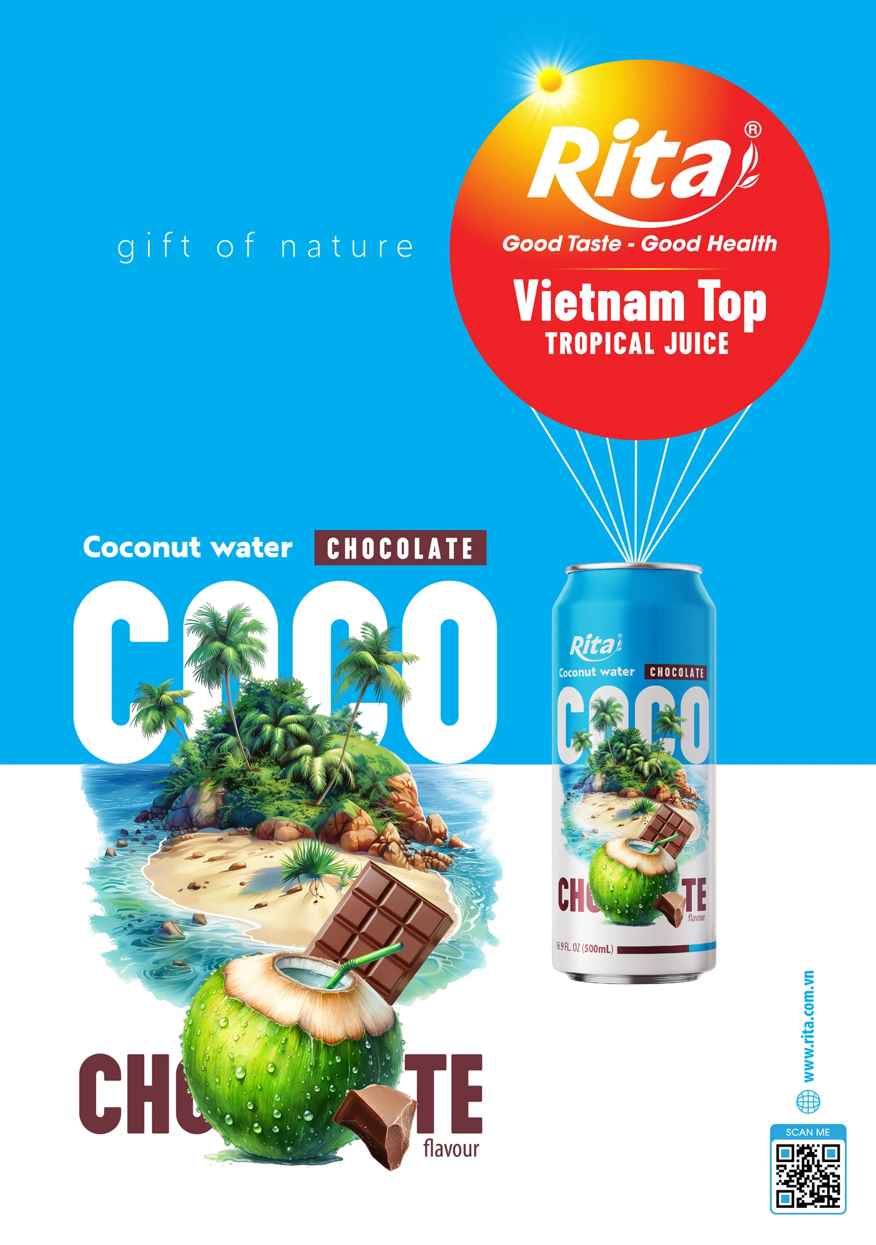 Poster Coconut water with Chocolate 500ml 2