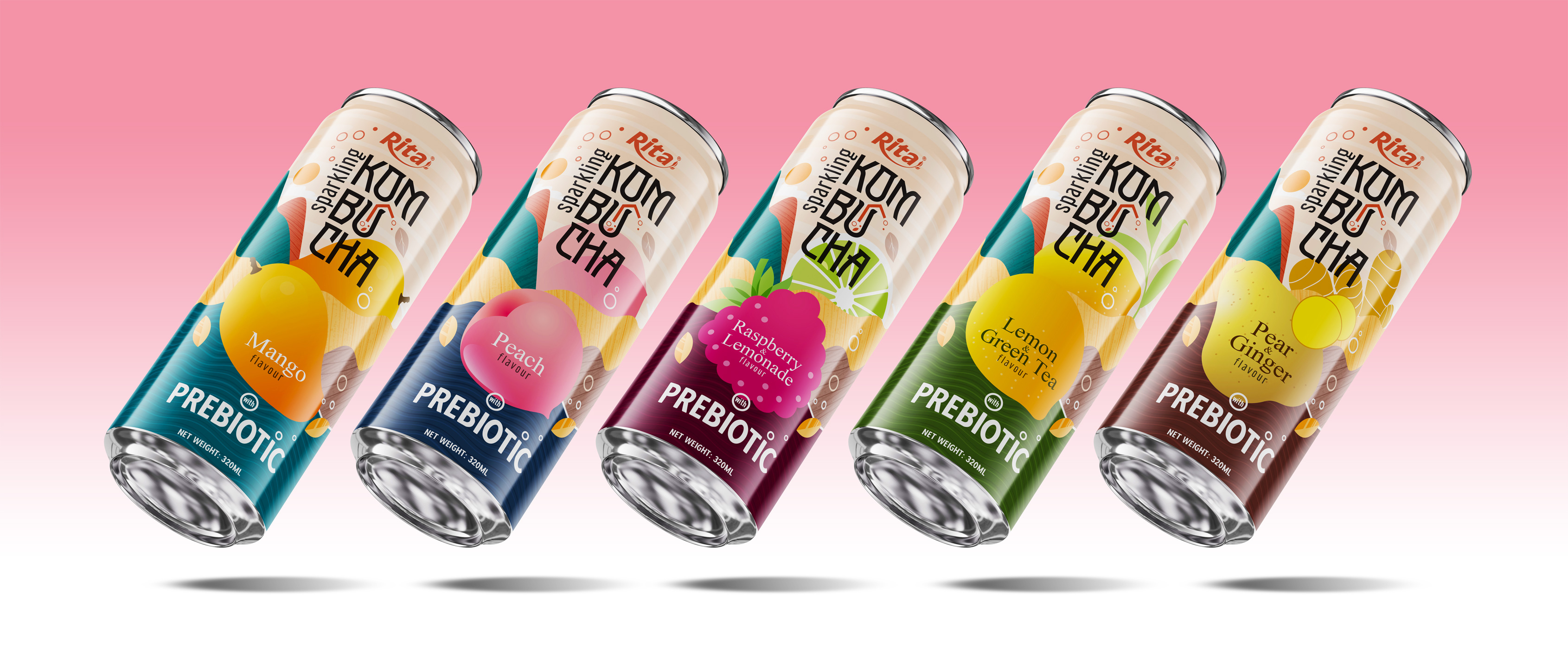 Poster Sparkling Kombucha Prebiotic 320ml can 02