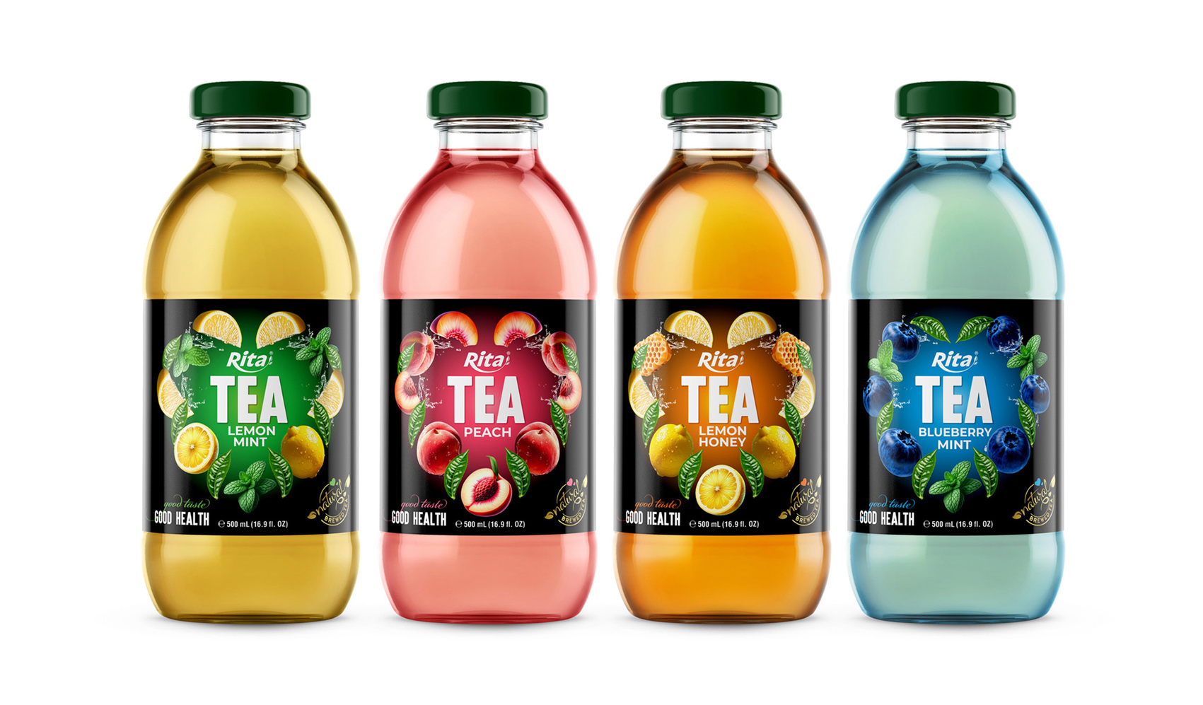 Poster Tea drink 500ml glass bottle 2