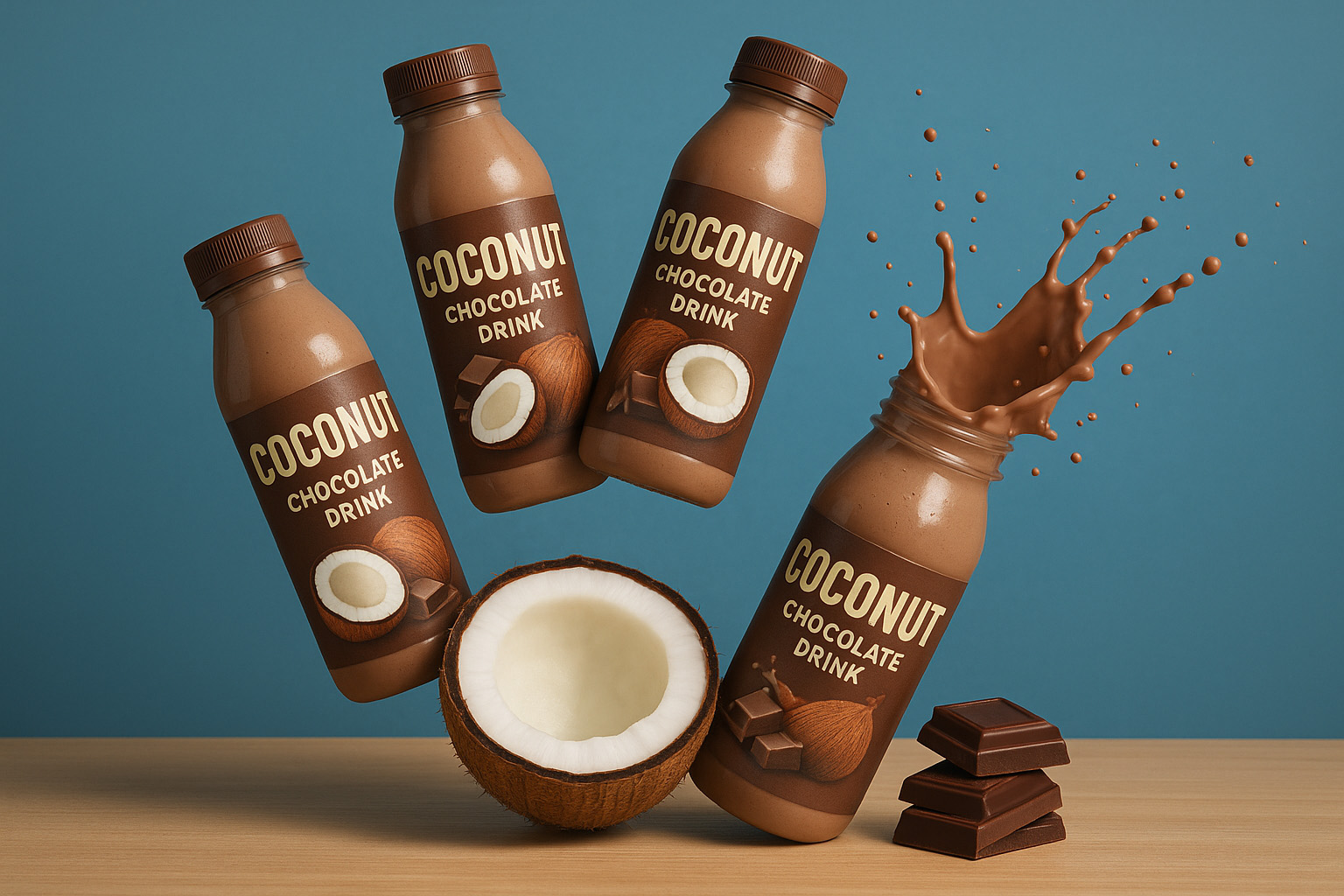 coconut water with chocolate drink
