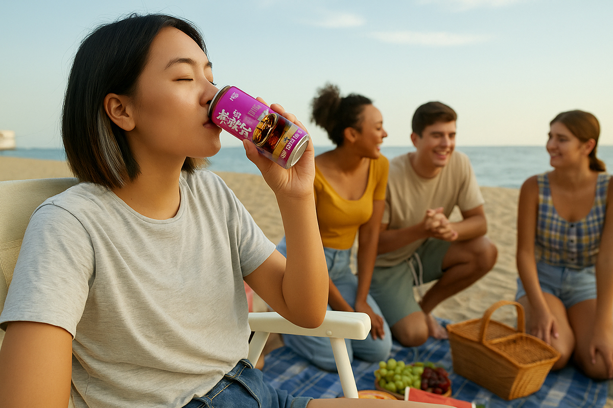 fun time with friends on the beach