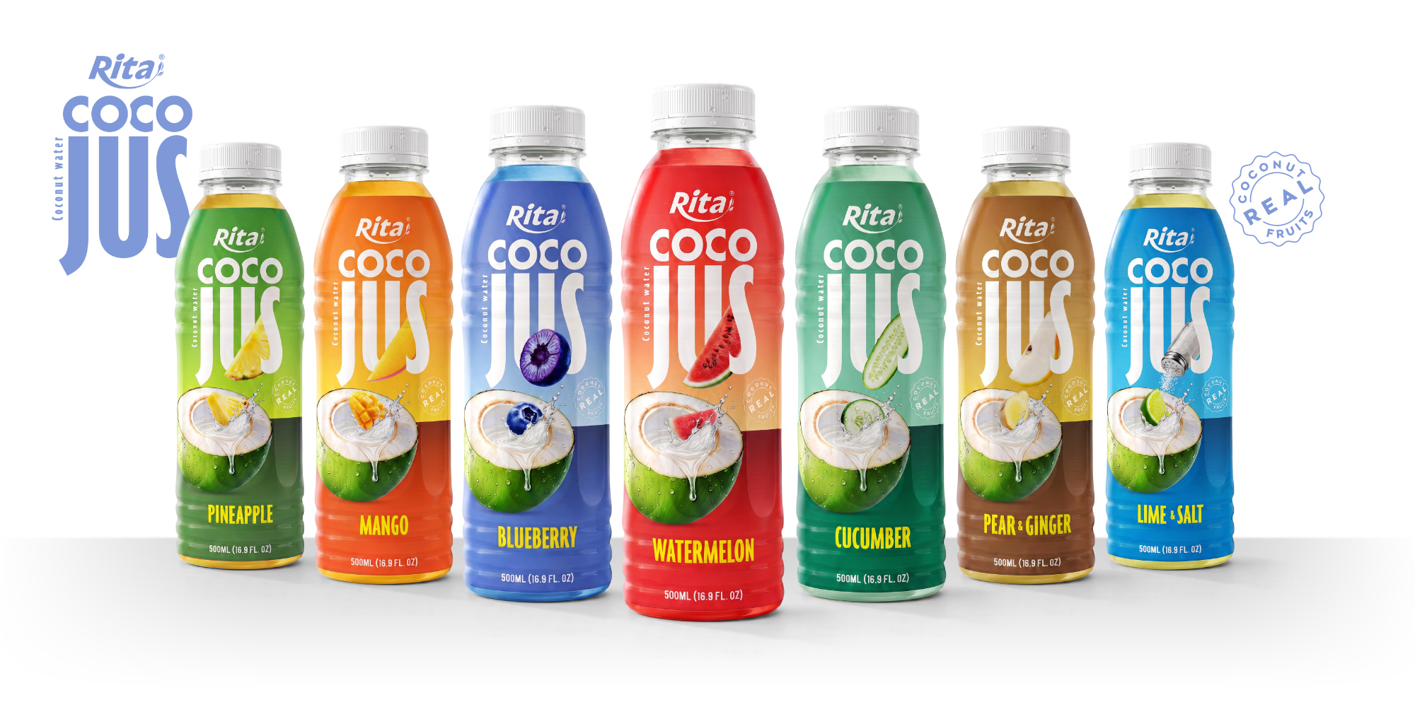 COCO JUS Real Coconut Water with Lime Juice and Salt 500ml (16.9 fl oz) Poster 2