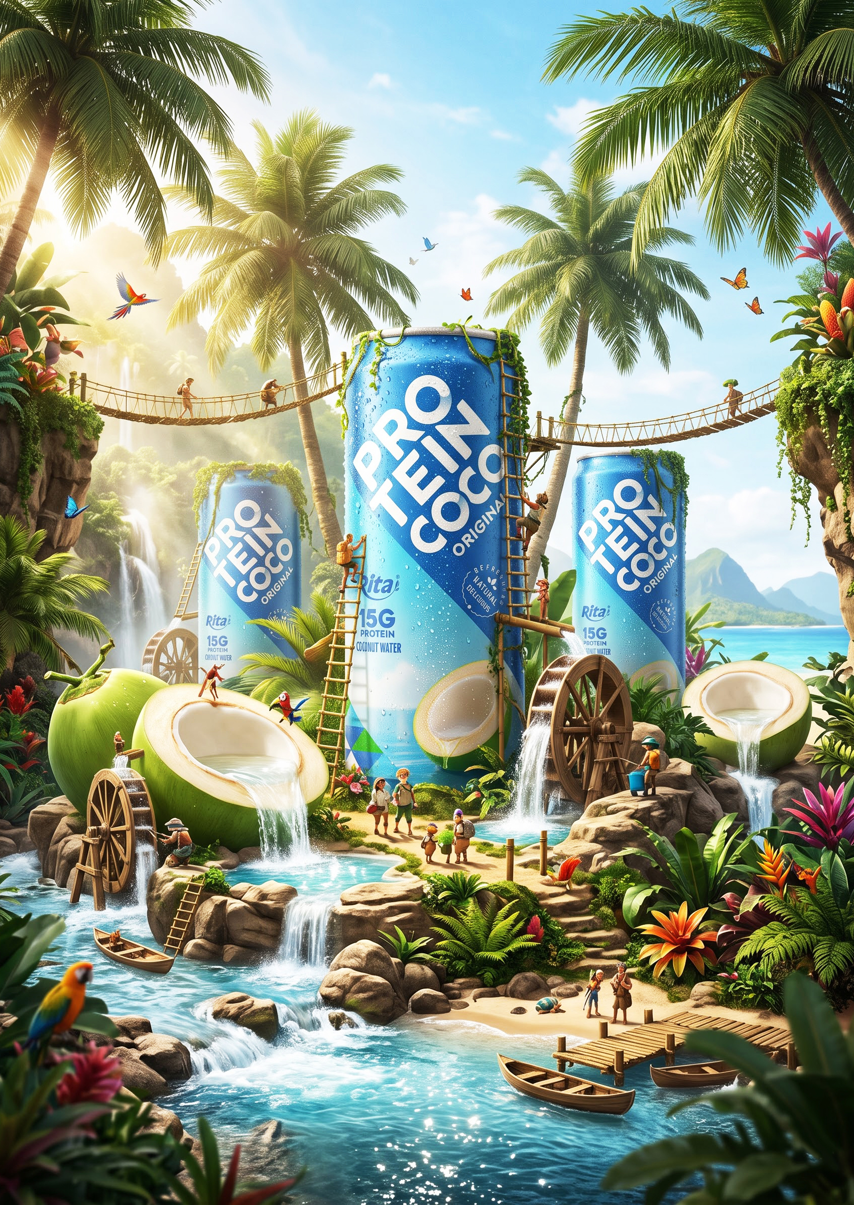 RITA Original Protein Coconut Water 325ml Can with 15g Protein Poster 2