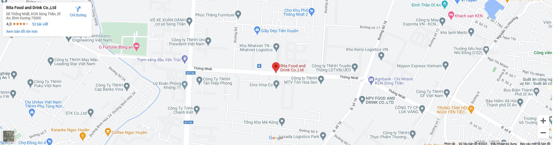 RITA Beverage maps google