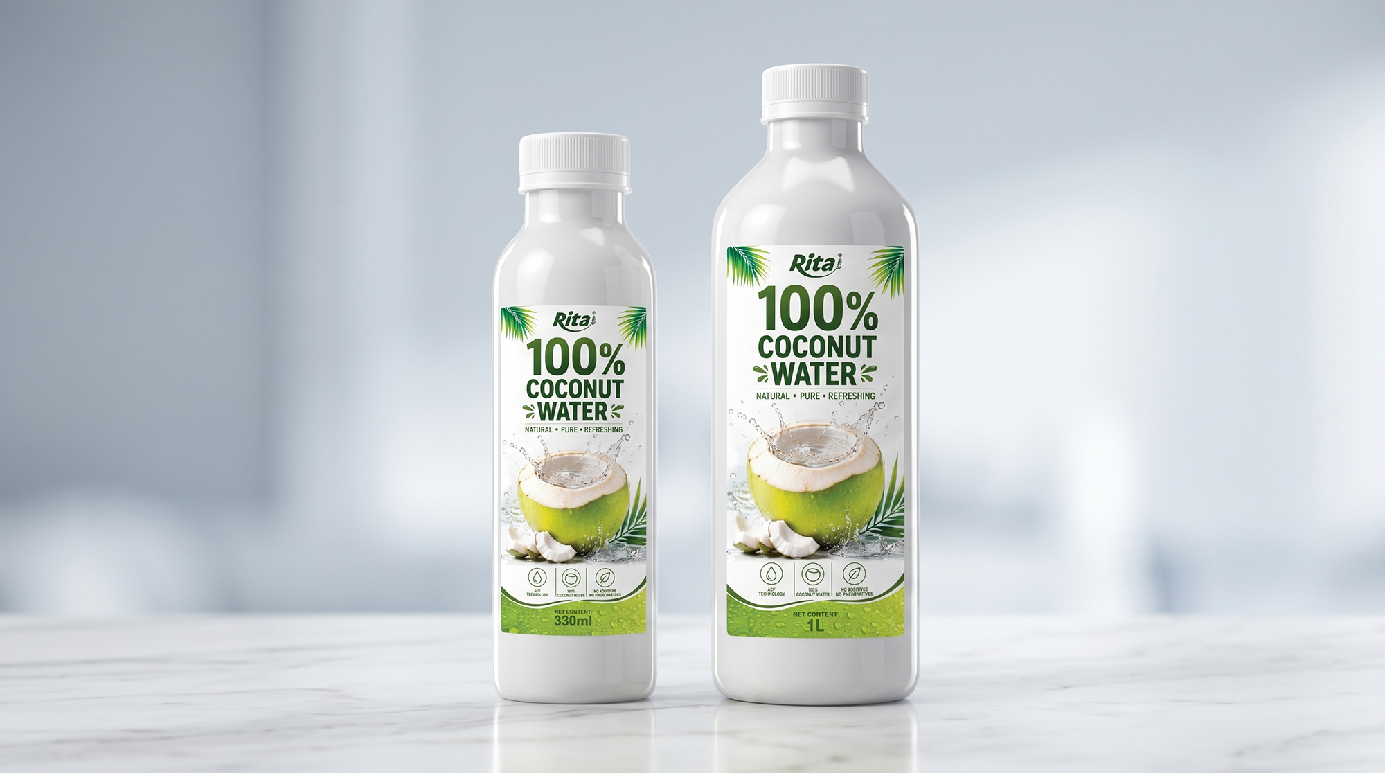 100% Pure Young Coconut Water 1L PET Bottle Wholesale Poster 3