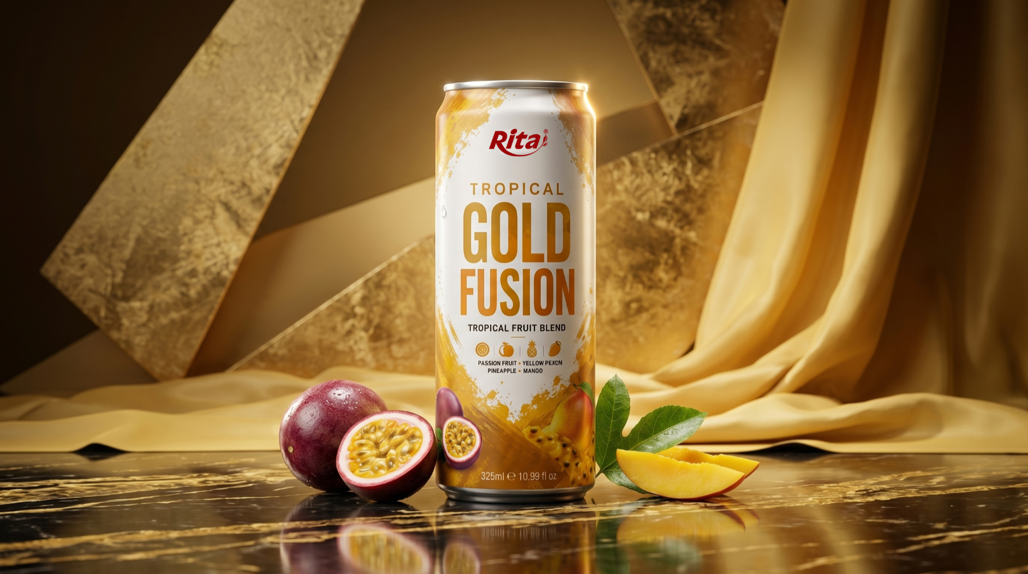 Tropical Gold Fusion fruit blend in 10.99 fl oz (325ml) cans Poster 1