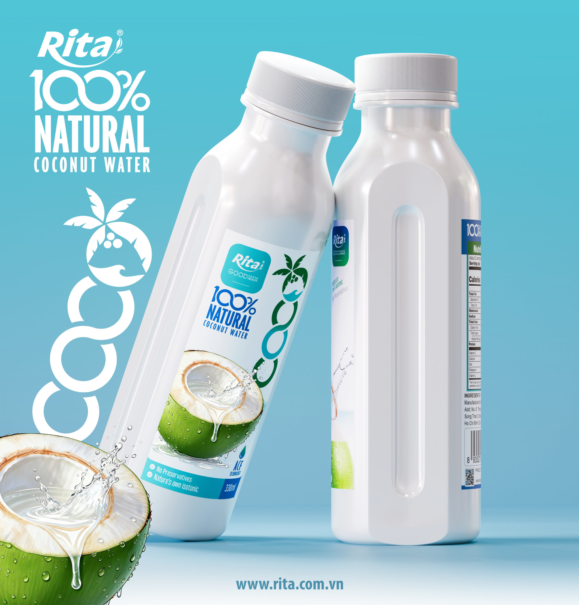100% Natural Coconut Water 330ml PET  COCO AFC Poster 1