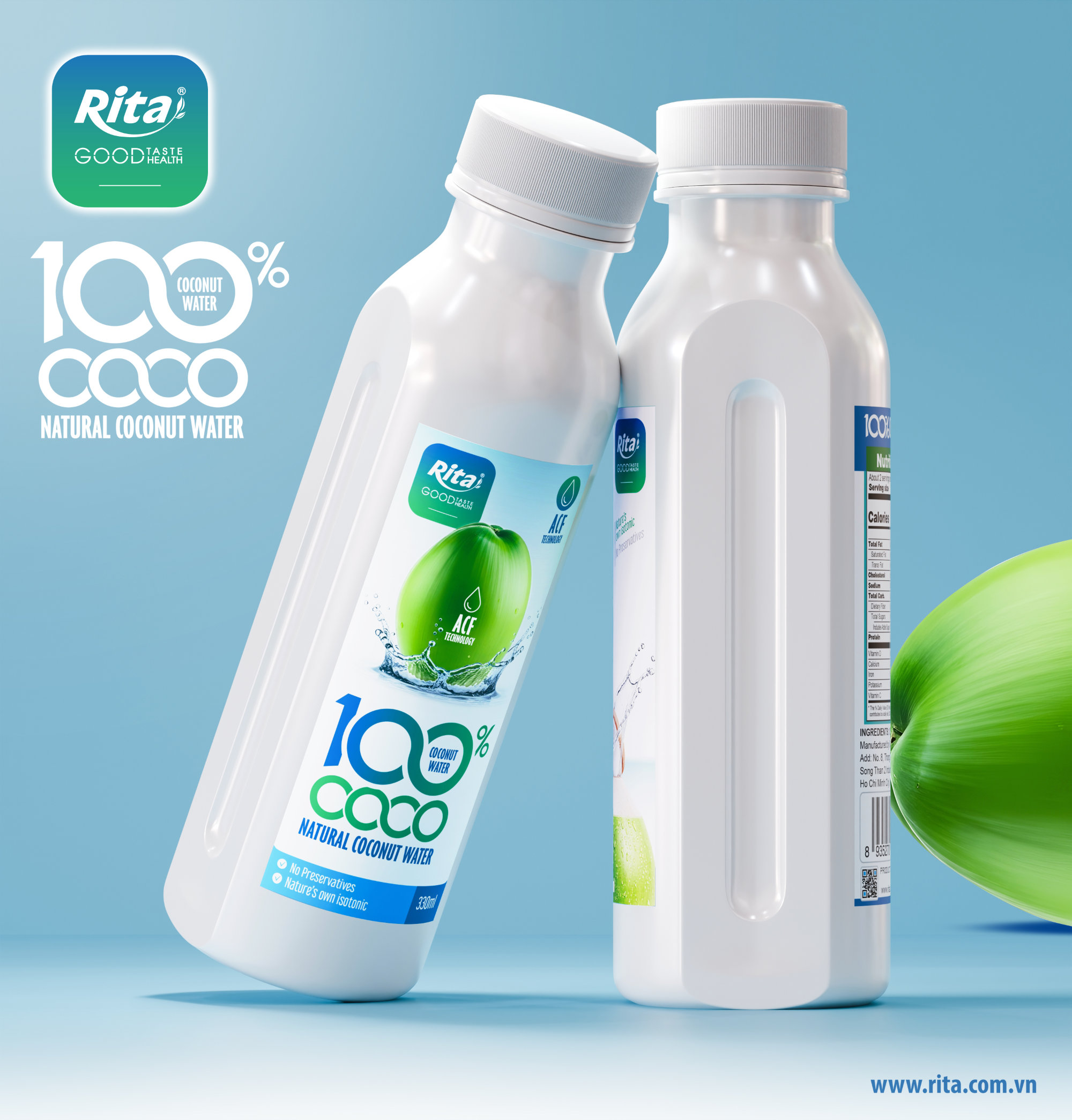 100% Natural Coconut Water 330ml PET  COCO AFC Poster 2
