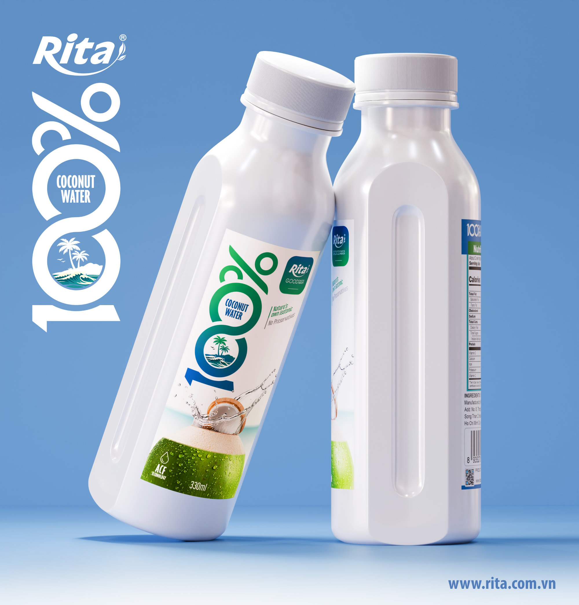 100% Fresh Coconut Water 330ml PET  COCO AFC Poster 2