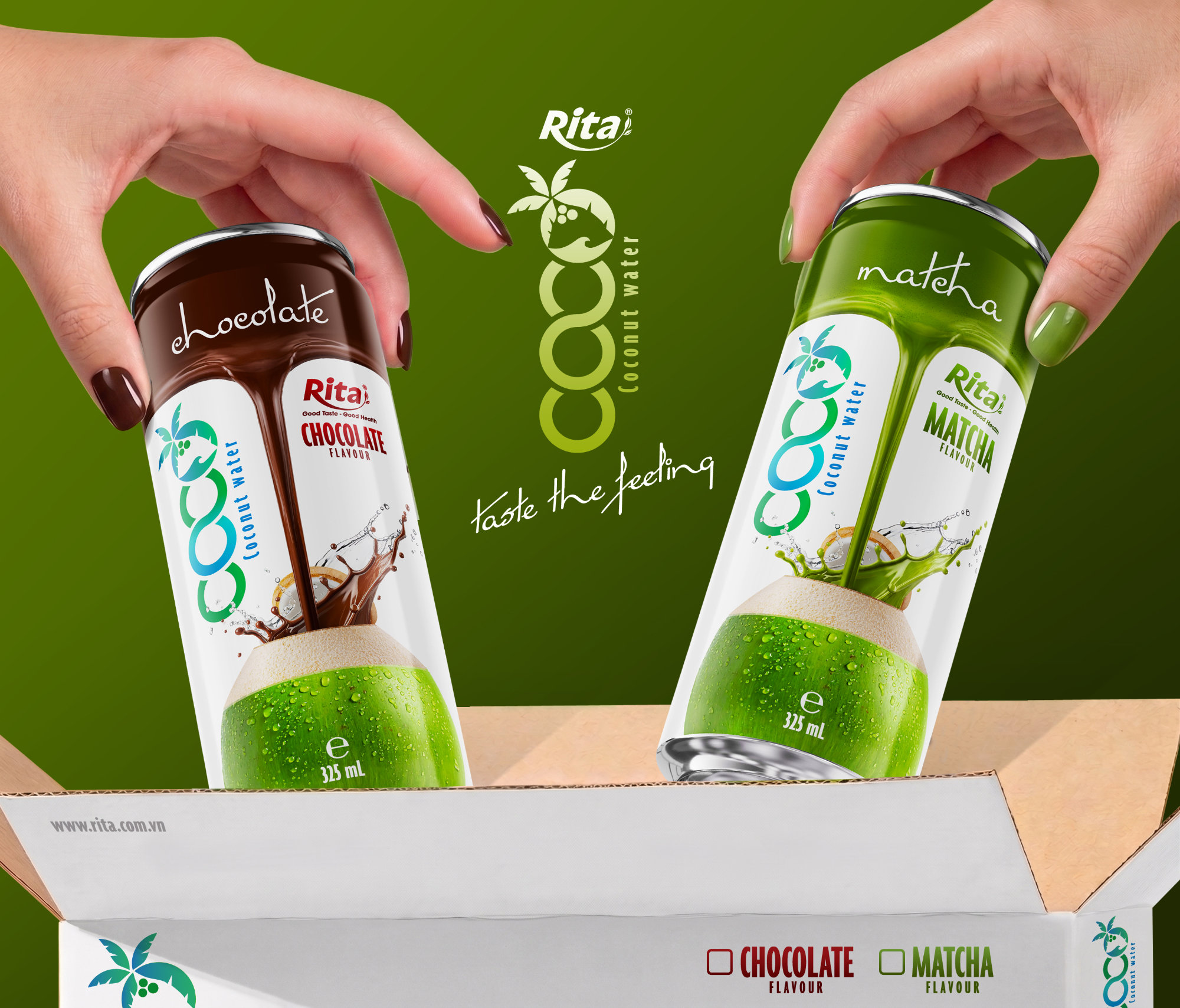 Coconut water with Matcha Flavor 325ml sleek can Poster 1