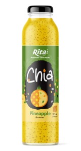 Supplier 10.6 fl oz Glass Bottle Chia Seeds Drink Pineapple Flavor
