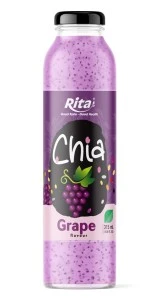Wholesale Chia Seeds Drink Grape Flavor 10.6 fl oz Glass Bottle 