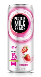 10.8 FL Oz Protein Milk Shake with Strawberry Juice