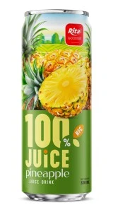 100 JUICE pineapple juice drink 320ml sleek can