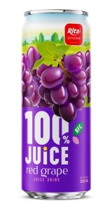 100 JUICE red grape  juice drink 320ml sleek can