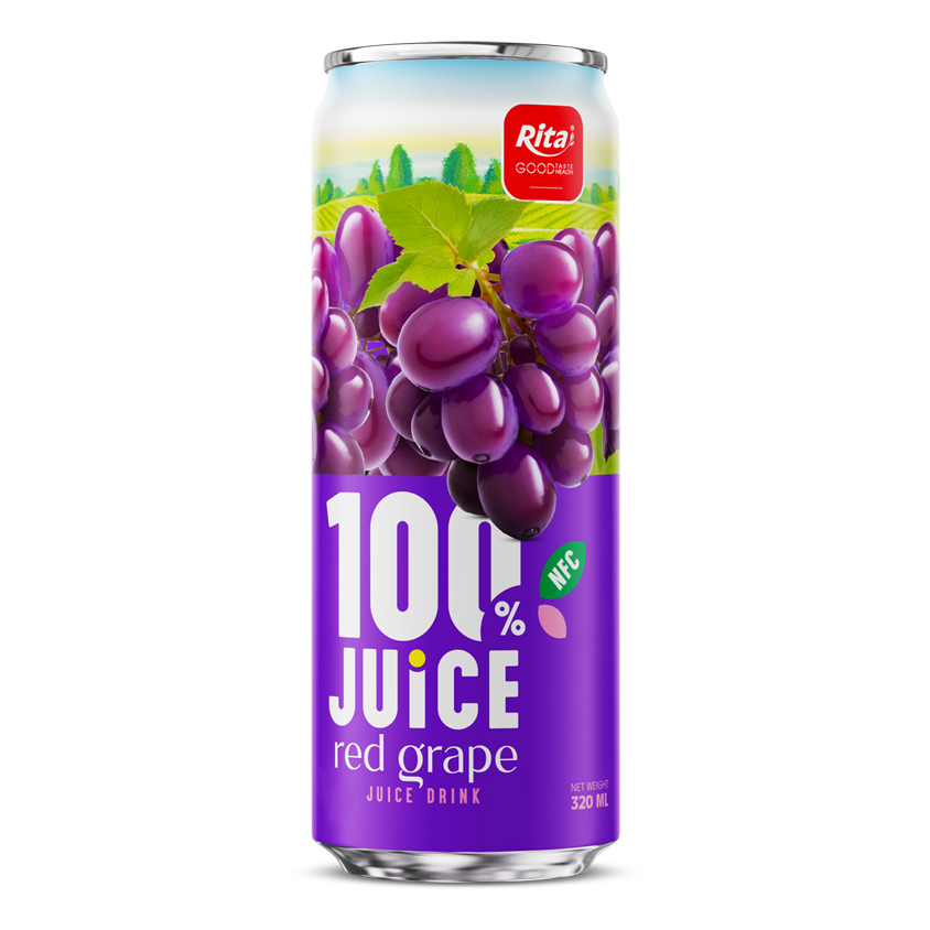 100 JUICE red grape  juice drink 320ml sleek can