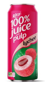 Rita Brand 100% Natural Lychee Juice with Pulp 500ml Cans 