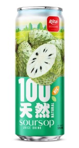 100 Natural Soursop Juice Drink 325ml sleek can