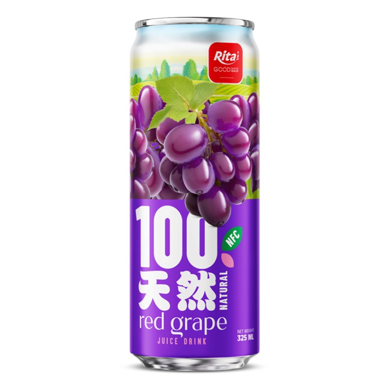 100 Natural  Red Grape Juice Drink 325ml sleek can