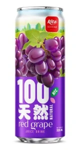 100 Natural  Red Grape Juice Drink 325ml sleek can