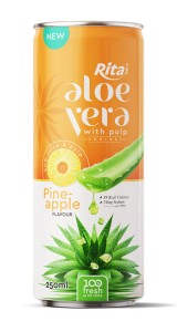 100 fresh aloe vera juice with pineapple flavor drink 250ml cans